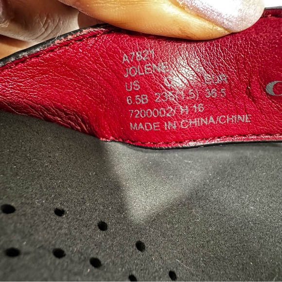 Coach Jolene Black Logo Platform Flip Flops Size 6.5 - Picture 7 of 12